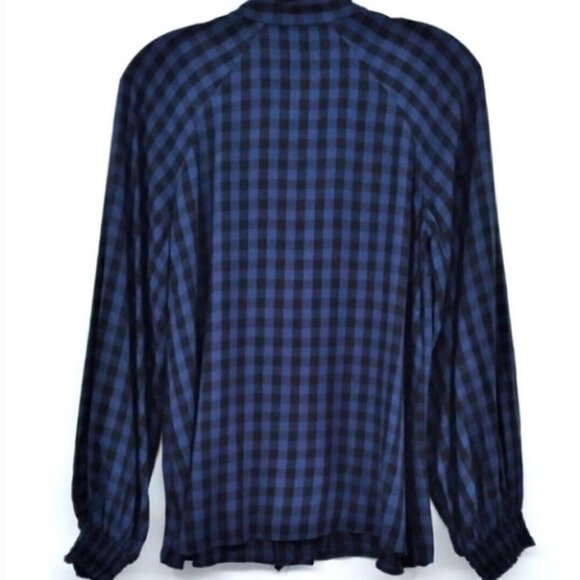 CAbi 3961 Aberdeen Shirt Blue Plaid - Picture 3 of 4